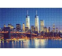 Jigsaw Puzzles for Adults 1500 New York 1500 Piece Jigsaw Puzzles for Adults, Challenging Puzzle Educational Game for The Whole for Women Gifts for Men Room Decor Night View 36 x 24 inch RXPT-2733