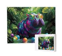 Jigsaw Puzzles for Adults 1500 Piece 87x57cm Challenging Jigsaw Puzzle Educational Game 1500 Pieces Jungle Hippopotamus Puzzles for Adult, DIY Craft Puzzle for Home Decoration Gifts x-109