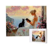 Jigsaw Puzzles for Adults 1500 Piece 87x57cm Challenging Jigsaw Puzzle Educational Game 1500 Pieces Female Cat Puzzles for Adult, DIY Craft Puzzle for Home Decoration Gifts x-663