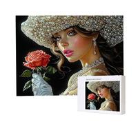 Jigsaw Puzzles for Adults 1500 Piece 87x57cm Challenging Jigsaw Puzzle Educational Game 1500 Pieces Women Wearing Hats Puzzles for Adult, DIY Craft Puzzle for Home Decoration Gifts x-115