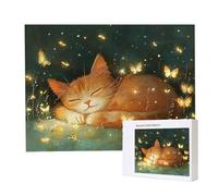 Jigsaw Puzzles for Adults 1500 Piece 87x57cm Challenging Jigsaw Puzzle Educational Game 1500 Pieces Orange Cat Butterfly Puzzles for Adult, DIY Craft Puzzle for Home Decoration Gifts x-437
