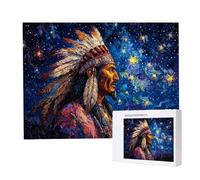 Jigsaw Puzzles for Adults 1500 Piece 87x57cm Challenging Jigsaw Puzzle Educational Game 1500 Pieces Starry Sky Native Americans Puzzles for Adult, DIY Craft Puzzle for Home Decoration Gifts x-879