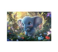 Jigsaw Puzzles for Adults 1500 Piece Animal Large Puzzle Elephant, Difficult Challenging Family Games for The Whole for Women, Wooden Jigsaws with Gift Box Packaging, Home Room Decor 87x57cm E-1656