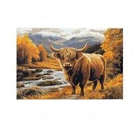 Jigsaw Puzzles for Adults 1500 Piece Autumn Large Puzzle Highland Cattle, Difficult Challenging Family Games for The Whole for Women, Wooden Jigsaws with Gift Box Packaging, Room Decor 87x57cm D-377