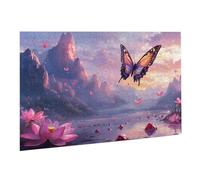 Jigsaw Puzzles for Adults 1500 Piece Butterfly Jigsaw Puzzle - Colourful, Challenging Game & Brainteasing Adult Jigsaws, The Whole 3D Jigsaw Gifts for Women, Men Beautiful Decoration Lotus K0F-249