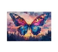 Jigsaw Puzzles for Adults 1500 Piece Color Large Puzzle Butterfly, Difficult Challenging Family Games for The Whole for Women, Wooden Jigsaws with Gift Box Packaging, Home Room Decor 87x57cm E-1851