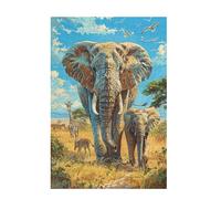 Jigsaw Puzzles for Adults 1500 Piece Elephant Large Puzzle Giraffe, Difficult Challenging Family Games for The Whole for Women, Wooden Jigsaws with Gift Box Packaging, Gifts for Women 87x57cm D-866