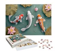 Jigsaw Puzzles for Adults 1500 Piece, Fish Jigsaw Puzzles for Adults, Flower Jigsaws 1500 Pieces with Box, Wooden Puzzle Challenging Game for the Whole for Women, Men, Wooden Puzzle for Gifts, -8841