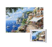 Jigsaw Puzzles for Adults 1500 Piece Italy Jigsaw Puzzles for Adults with Gift Box 87x57 cm, Wooden Puzzle Ocean Challenging Puzzle Games Home Decoration, for The Whole Family,p636t