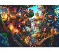 Jigsaw Puzzles for Adults 1500 Piece jigsaw puzzles for Adult Educational Game Challenge Toy 1500 Pieces Puzzle Challenging Games for The Whole for adults,Fantasy Treehouse Scenery puzzle Gifts