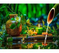 Jigsaw Puzzles for Adults 1500 Piece jigsaw puzzles for Adult Educational Game Challenge Toy 1500 Pieces Puzzle Challenging Games for The Whole for adults,Zen Candle Flowers puzzle Gifts