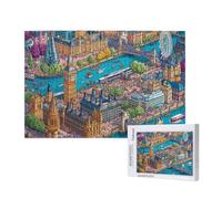Jigsaw Puzzles for Adults 1500 Piece Landscape Jigsaw Puzzles for Adults with Gift Box 87x57 cm, Wooden Puzzle City Challenging Puzzle Games Home Decoration, for The Whole Family,p732t