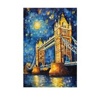 Jigsaw Puzzles for Adults 1500 Piece London Bridge Large Puzzle Abstract, Difficult Challenging Family Games for The Whole for Women, Wooden Jigsaws with Gift Box Packaging, Room Decor 87x57cm D-1526