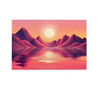 Jigsaw Puzzles for Adults 1500 Piece Mountain Large Puzzle Sunset, Difficult Challenging Family Games for The Whole for Women, Wooden Jigsaws with Gift Box Packaging, Home Room Decor 87x57cm E-1473