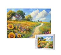 Jigsaw Puzzles for Adults 1500 Piece Rural Jigsaw Puzzles for Adults with Gift Box 87x57 cm, Wooden Puzzle Landscape Challenging Puzzle Games Home Decoration, for The Whole Family,p794t