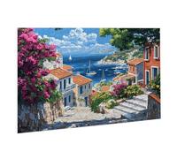Jigsaw Puzzles for Adults 1500 Piece Seaside Jigsaw Puzzle - Colourful, Challenging Game & Brainteasing Adult Jigsaws, The Whole 3D Jigsaw Gifts for Women, Men Beautiful Decoration Small Town 1 K0F-99
