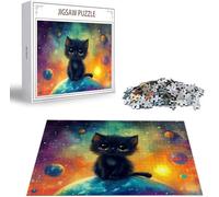 Jigsaw Puzzles for Adults 1500 Piece, Starry Sky Jigsaw Puzzles for Adults, Cat Jigsaws 1500 Pieces with Box, Wooden Puzzle Challenging Game for the Whole Women, Men, Wooden Puzzle for Gifts B-2803