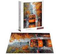 Jigsaw Puzzles for Adults 1500 Piece, Street Jigsaw Puzzles for Adults, Bus Jigsaws 1500 Pieces with Box, Wooden Puzzle Challenging Game for the Whole for Women, Men, Wooden Puzzle for Gifts B-5098