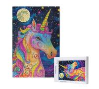 Jigsaw Puzzles for Adults 1500 Piece Unicorn Jigsaw Puzzles for Adults with Gift Box 87x57 cm, Wooden Puzzle Moon Challenging Puzzle Games Home Decoration, for The Whole Family,p1410t