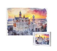 Jigsaw Puzzles for Adults 1500 Piece Winter Jigsaw Puzzles for Adults with Gift Box 87x57 cm, Wooden Puzzle Church Challenging Puzzle Games Home Decoration, for The Whole Family,p918t