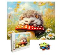 Jigsaw Puzzles for Adults 1500 Piece - Wooden Puzzles Hedgehog, Large Challenging Jigsaw 1500 Piece, IQ Puzzle for Adults for Family Games, Home Wall Decor, 34.3 X 22.4 Inch, Theme: Mushroom 8p-57