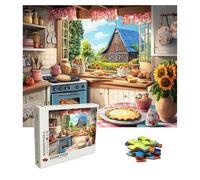 Jigsaw Puzzles for Adults 1500 Piece - Wooden Puzzles Kitchen, Large Challenging Jigsaw 1500 Piece, IQ Puzzle for Adults for Family Games, Home Decor & Relaxation, 34.3 X 22.4 Inch, Theme: Pizza 8p-47