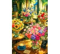 Jigsaw Puzzles for Adults 1500 Pieces, Flower Coffee Shop Puzzles for Adults 1500 Pieces, Challenging Puzzle 34x22 inch, Interactive Puzzle Gift for Stress Selief and Relaxation