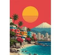 Jigsaw Puzzles for Adults 1500 Pieces, Island Architecture Puzzles for Adults 1500 Pieces, Challenging Puzzle 34x22 inch, Interactive Puzzle Gift for Stress Selief and Relaxation