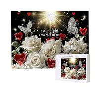 Jigsaw Puzzles for Adults 1500, Puzzle for Adults, Challenging Puzzle Educational Games, Puzzles Game for The Whole for Women, Gifts for Men, Home Decoration, Theme:（White Rose) z-36