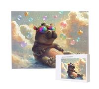 Jigsaw Puzzles for Adults 1500, Puzzle for Adults, Challenging Puzzle Educational Games, Puzzles Game for The Whole for Women, Gifts for Men, Home Decoration, Theme:（Cute Hippopotamus) z-458