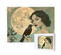 Jigsaw Puzzles for Adults 1500, Puzzle for Adults, Challenging Puzzle Educational Games, Puzzles Game for The Whole for Women, Gifts for Men, Home Decoration, Theme:（Moon Woman Crow) z-974