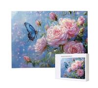 Jigsaw Puzzles for Adults 1500, Puzzle for Adults, Challenging Puzzle Educational Games, Puzzles Game for The Whole for Women, Gifts for Men, Home Decoration, Theme:（Butterfly Rose) z-320
