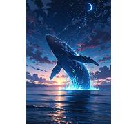 Jigsaw Puzzles for Adults 1500 Whale Moon 34.3 x 22.4 inch, Puzzle Educational Games, 1500 Pieces for Adults Family Puzzle Game