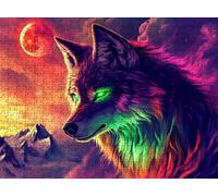 Jigsaw Puzzles for Adults 1500P, Large High Definition Puzzle Wooden, Relaxing Mind Game for Stress Relief, Creative Hobby, Room Wall Decor,Gifts for Men Women 34.3 x 22.4 inches Wolf Landscape f0-606