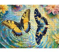 Jigsaw Puzzles for Adults 1500P, Large High Definition Puzzle Wooden, Relaxing Mind Game for Stress Relief, Creative Hobby,Wall Decor, Gifts for Men Women 34.3 x 22.4 inches Butterfly Yellow f0-326
