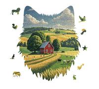 Jigsaw Puzzles for Adults 175 Pieces Country Farm Wooden Puzzle, Challenging Decorative Puzzles