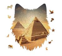 Jigsaw Puzzles for Adults 175 Pieces Egyptian Pyramid in Desert Wooden Puzzle, Challenging Decorative Puzzles