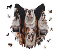 Jigsaw Puzzles for Adults 175 Pieces English Bulldogs Wooden Puzzle, Challenging Decorative Puzzles