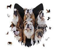 Jigsaw Puzzles for Adults 175 Pieces English Bulldogs Wooden Puzzle, Challenging Decorative Puzzles