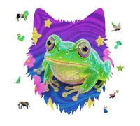 Jigsaw Puzzles for Adults 175 Pieces Hippie Frog Wooden Puzzle, Challenging Decorative Puzzles