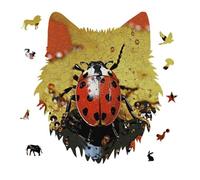 Jigsaw Puzzles for Adults 175 Pieces Paint Spotted Ladybug Wooden Puzzle, Challenging Decorative Puzzles