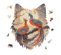 Jigsaw Puzzles for Adults 175 Pieces Two Phoenixes in Winter Wooden Puzzle, Challenging Decorative Puzzles