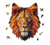 Jigsaw Puzzles for Adults 175 Pieces Yellow Lion Head Wooden Puzzle, Challenging Decorative Puzzles