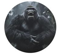 Jigsaw Puzzles for Adults 195 Pieces Angry Gorilla Round Wooden Puzzle, Challenging Decorative Puzzles