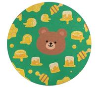 Jigsaw Puzzles for Adults 195 Pieces Bear Honey Pot Round Wooden Puzzle, Challenging Decorative Puzzles