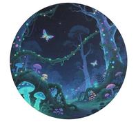 Jigsaw Puzzles for Adults 195 Pieces Bioluminescent Fantasy Forest Round Wooden Puzzle, Challenging Decorative Puzzles
