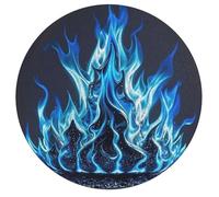 Jigsaw Puzzles for Adults 195 Pieces Blue Flame Round Wooden Puzzle, Challenging Decorative Puzzles