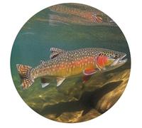 Jigsaw Puzzles for Adults 195 Pieces Brook Trout Fly Fishing Round Wooden Puzzle, Challenging Decorative Puzzles