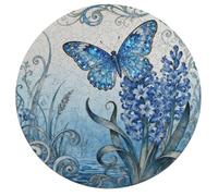 Jigsaw Puzzles for Adults 195 Pieces Butterfly Hyacinth Cluster Round Wooden Puzzle, Challenging Decorative Puzzles