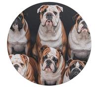 Jigsaw Puzzles for Adults 195 Pieces English Bulldogs Round Wooden Puzzle, Challenging Decorative Puzzles